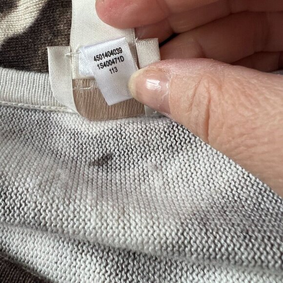 Chicos Sweater Womens L Large Zebra Print 3/4 Sleeves Knit Top V-Neck - Picture 5 of 8